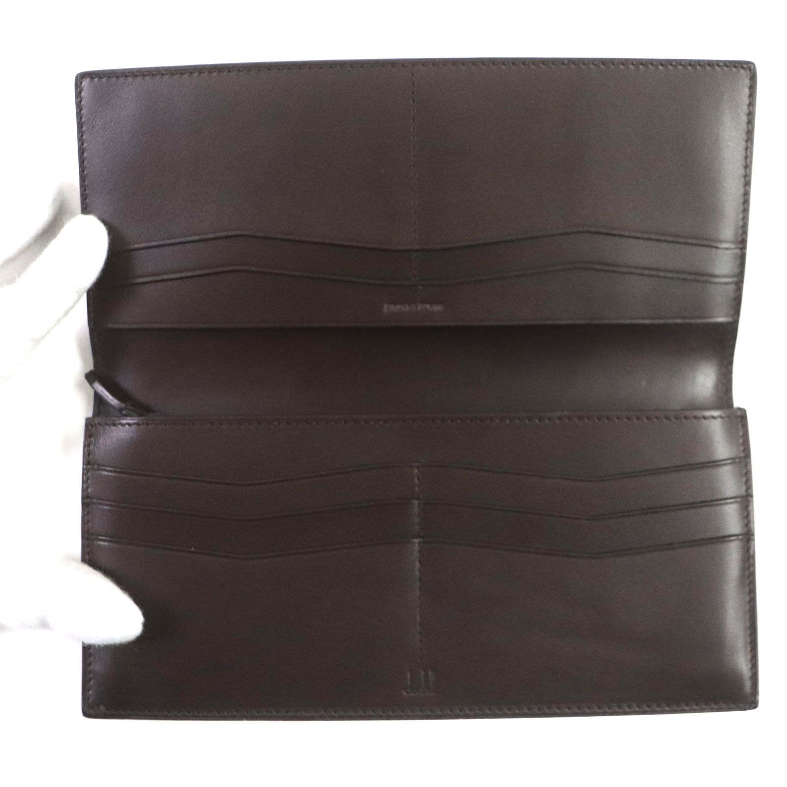 美品▽Dunhill ダンヒル シャーシ レザー ロングウォレット 2つ折り 長 