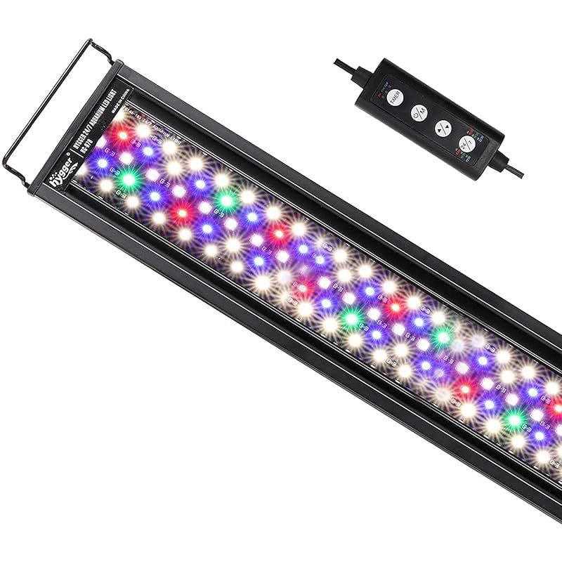 hygger 水槽ライト アクアリウムライト LED 熱帯魚ライト 水槽用 7色LED 115LED 22W 昼光と月光モード 明るさ調整 タイマー付き 観賞魚飼育 水草育成 スライド式 60-75m水槽対応 省エネ 長寿命 (22w:60~7