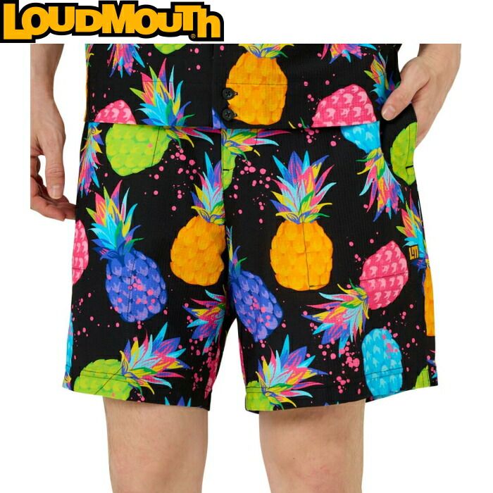 新品未使用✨ラウドマウス パイナップル メンズゴルフウェア ハーフパンツ XXL Loudmouth ラウドマウス ショートパンツ 763306-281 Electric