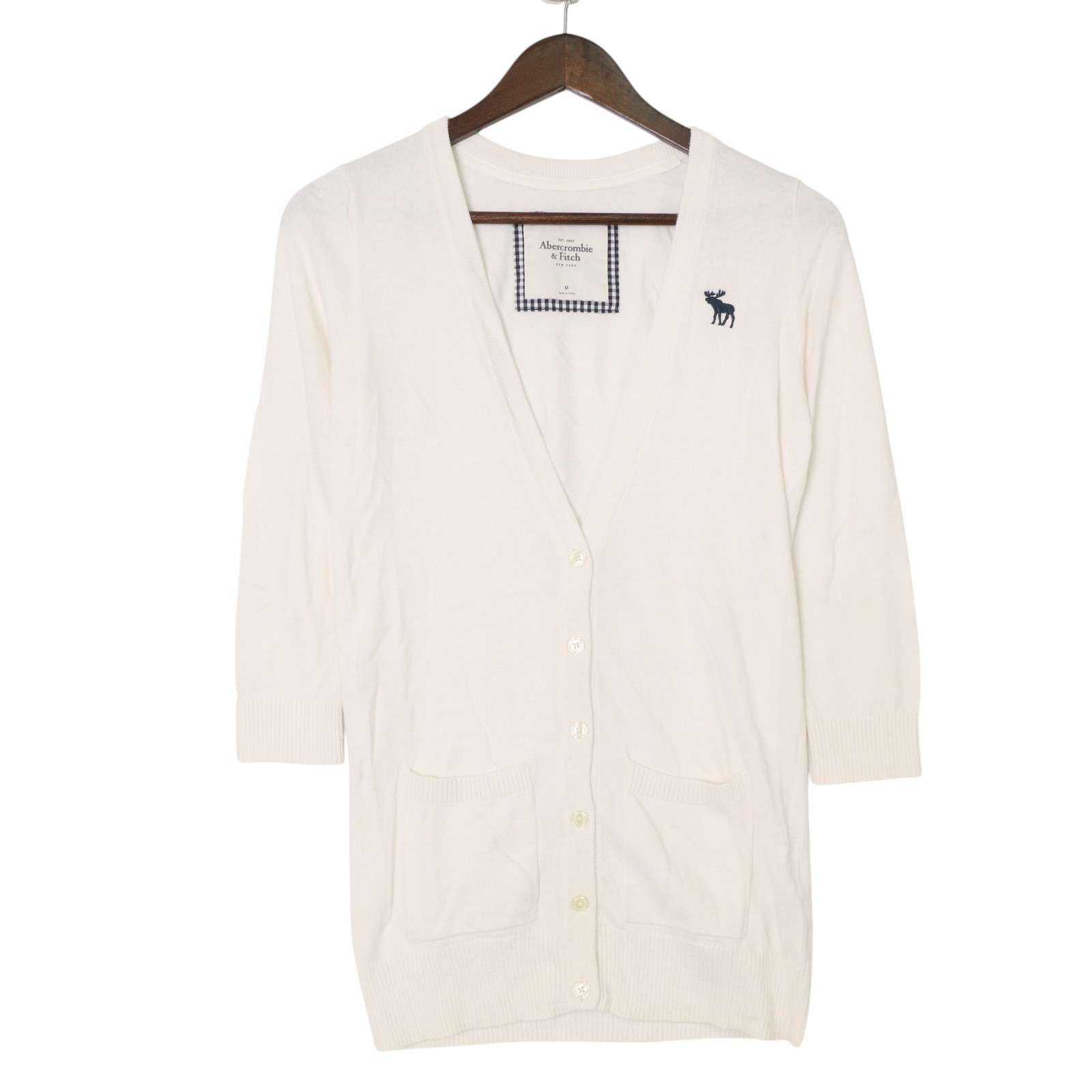 【Abercrombie & Fitch】アバクロ ロゴ ニット カーディガン Abercrombie & Fitch】アバクロ ロゴ ニット カーディガン