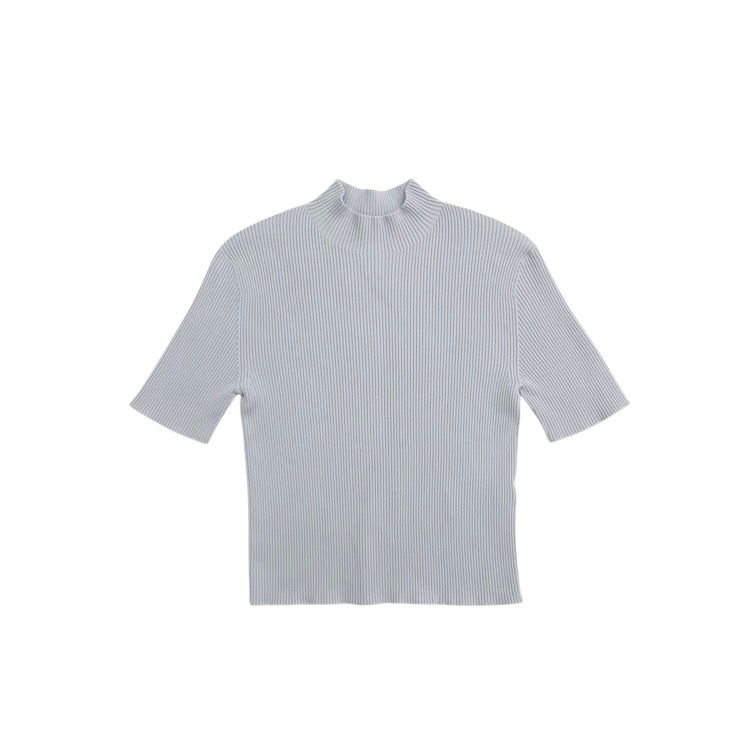 CFCL シーエフシーエル PORTRAIT MOCKNECK SHORT SLEEVE TOP モックネックニットトップス カットソー グレー F CF006KN018