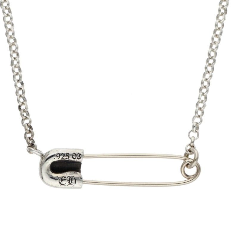  クロムハーツ SAFETY PIN ROLL セーフティピンロール シルバーネックレス メンズ 16 inch ネックレス アクセサリー