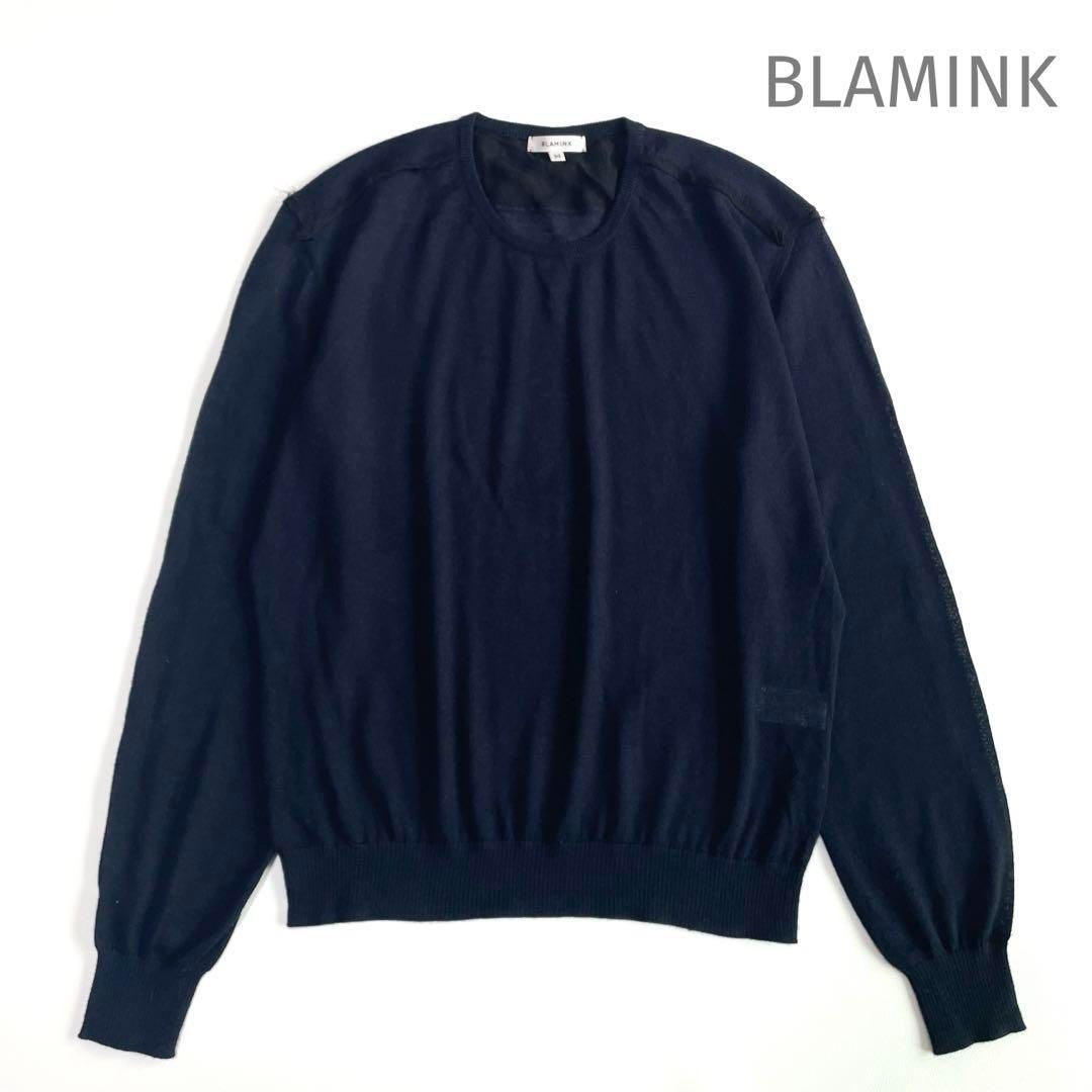 BLAMINK カシミヤ シルク クルーネックロングスリーブニット