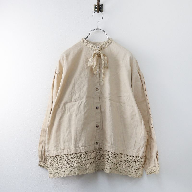 2023AW ネストローブnest Robe リネンレース　スモックブラウス ネストローブリネン×レース スモックブラウス