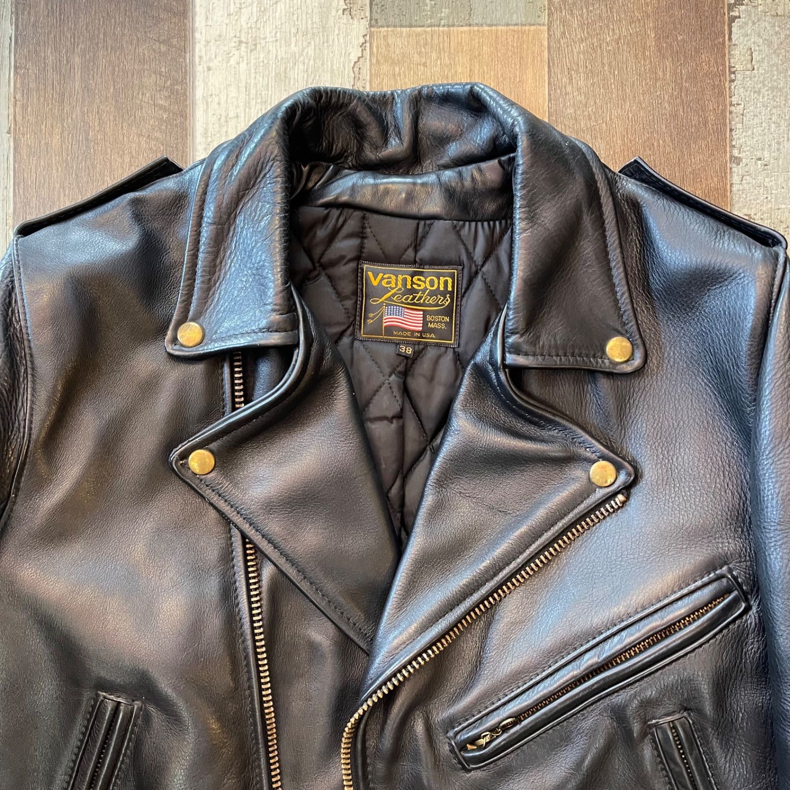 USA製 VANSON ダブルライダースジャケット TALON シリアルNo有り