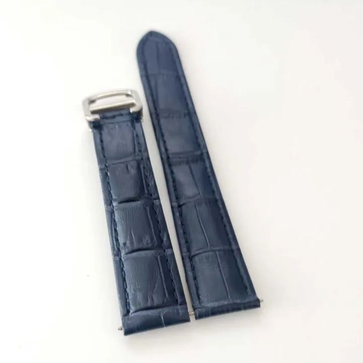 18mm 腕時計 レザー ベルト ネイビーブルー 紺 防水仕様 バックル付  