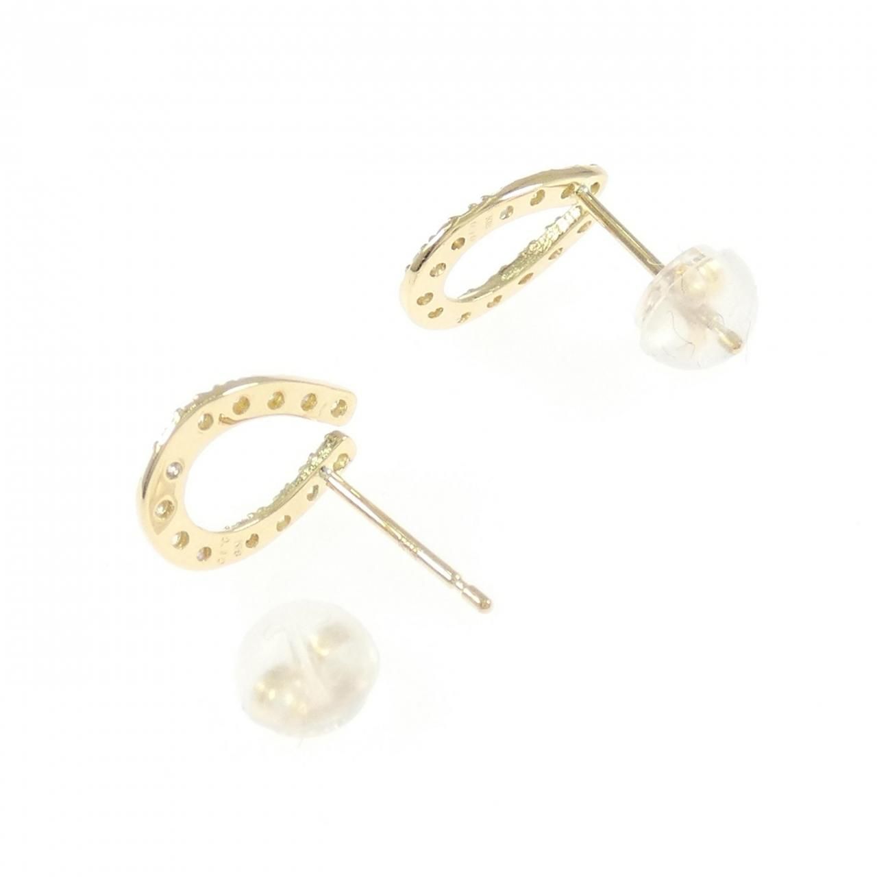 K10YG ダイヤモンド ホースシュー ピアス（771506） ｜ women