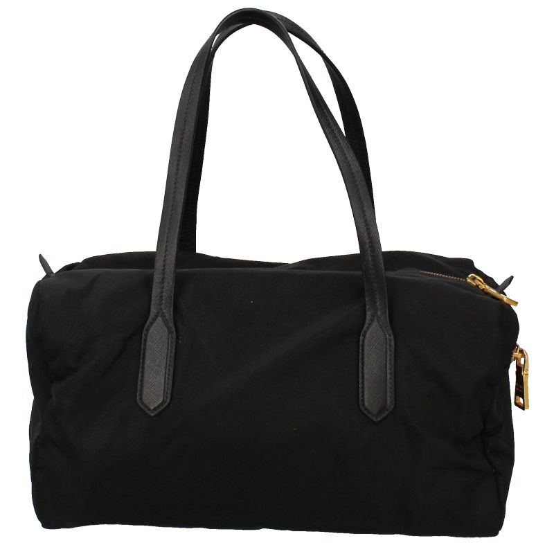 美品 PRADA プラダ 2way ボストンバッグ ナイロン レザー ブラック PRADA プラダ BL0567 ロゴ付き レザーハンドル ナイロンミニ