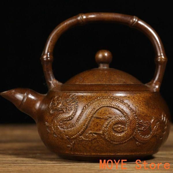 銅器 銅壺 麒麟茶壺 提梁壺 煎茶器 茶道具 装飾品 工芸品 置物 銅
