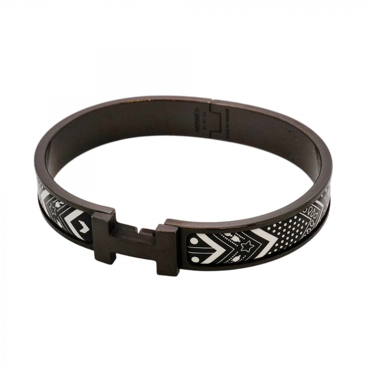 5jmb0166 エルメス バングル クリックHH|ソーブラック メタル ブラック メンズ