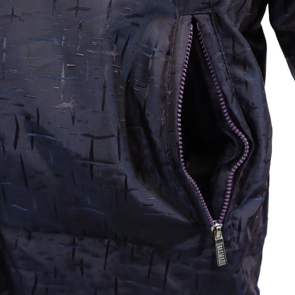 バルマン ダウンコート L パープル×ネイビー BALMAIN レディース