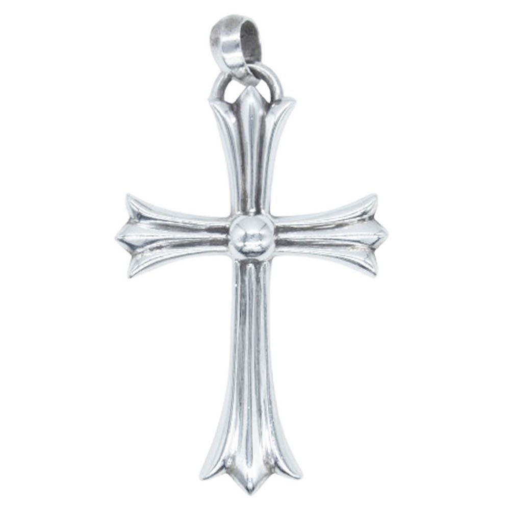 CHROME HEARTS クロムハーツ 原本無 CH CRS LG W BALE ラージCHクロス Wベイル ネックレス ペンダント トップ シルバー系