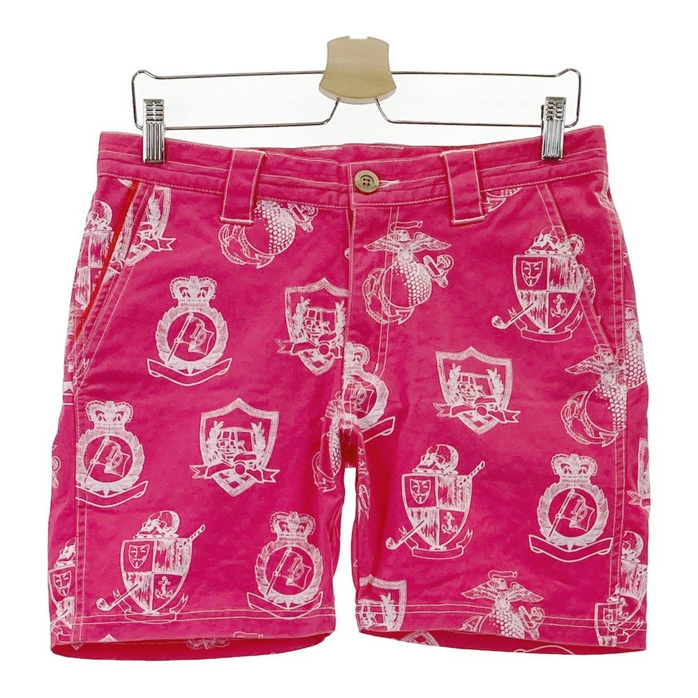 サイズ 5 RUSSELUNO ラッセルノ ハーフパンツ 総柄 ピンク系 240101522667 ゴルフウェア メンズ ストスト