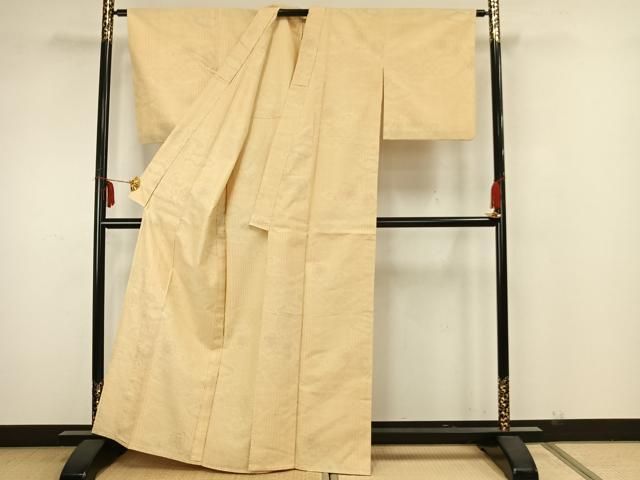 平和屋着物○上質な紬 色無地 練色 正絹 逸品 AABA4450np 平和屋