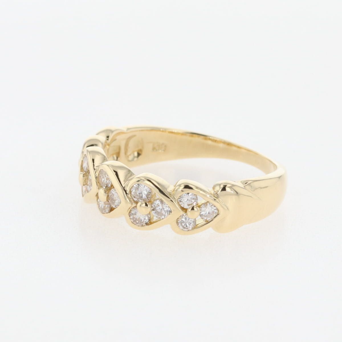 18金 ハートモチーフ デザインリング 11.5号 K18 デザインハートリング