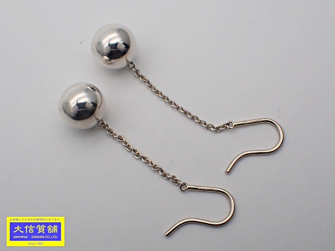 最旬トレンドパンツ TIFFANY ティファニー フック ボールチェーン シルバー AG925 ピアス