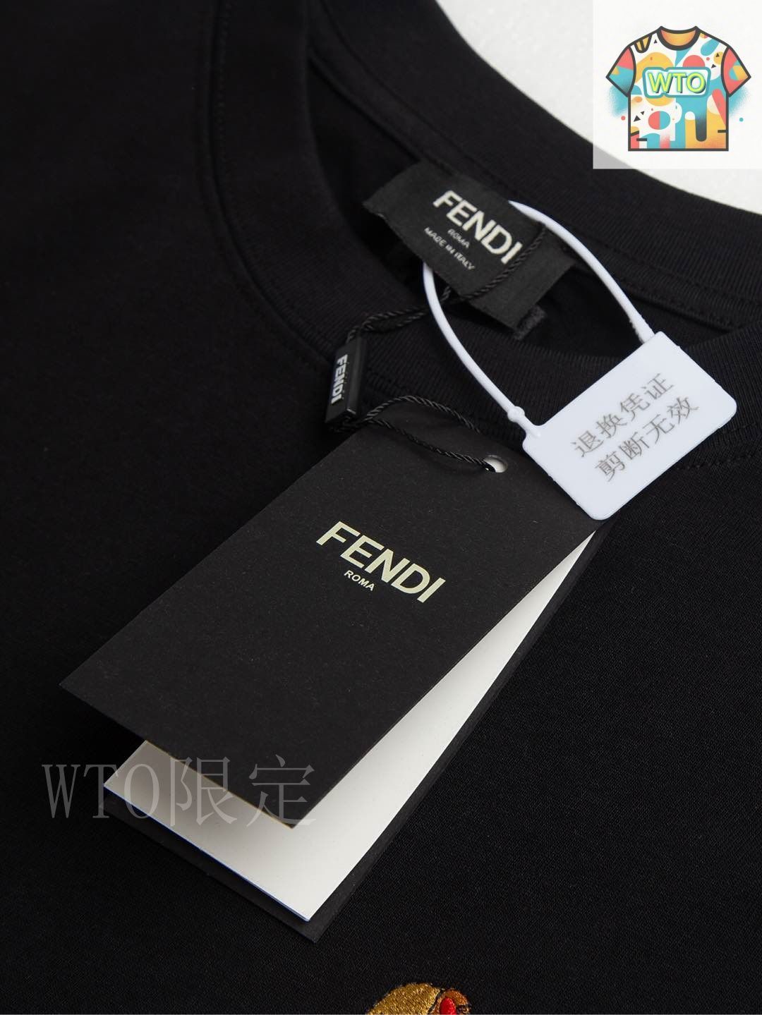 今日WTO】Fendi 25 早春 前後刺繍ショートスリーブ T シャツ