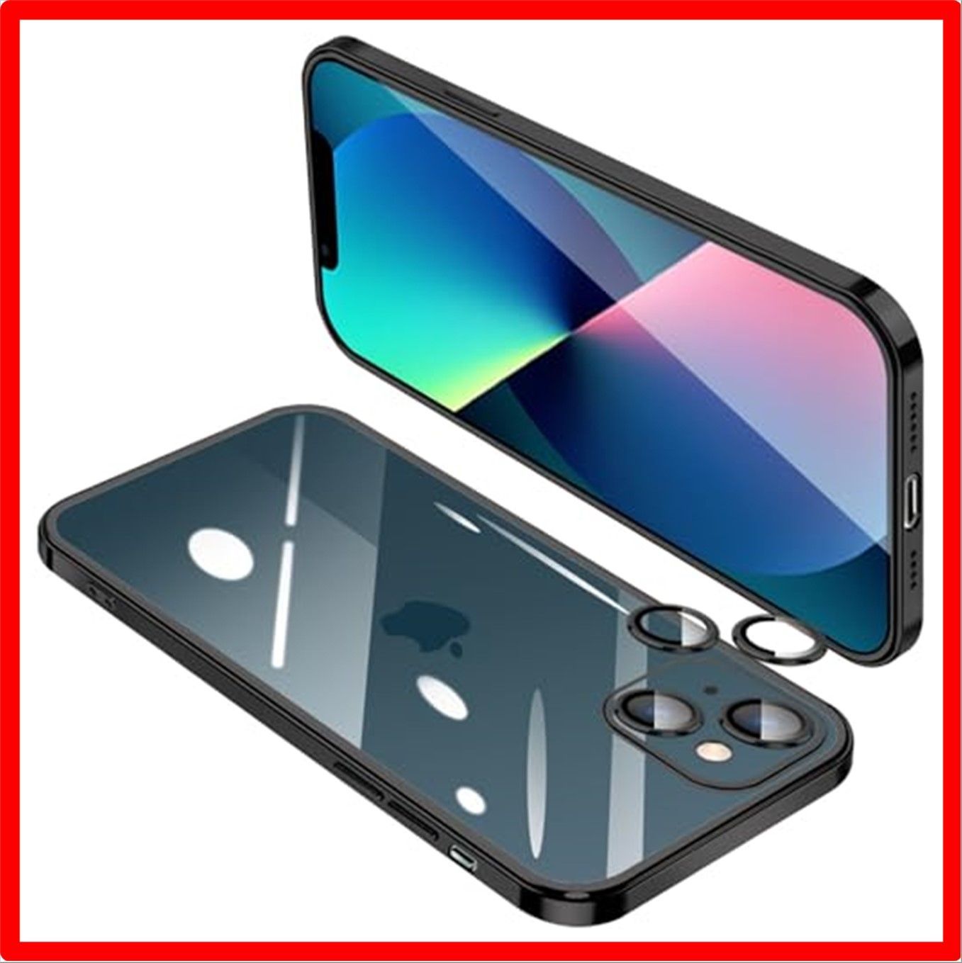 【匿名配送】 iPhone 14 Plus_ブラック IPhone14 Plus ケース クリア アイフォン14Plus レンズ保護 カバー 耐衝撃 透明 スマ