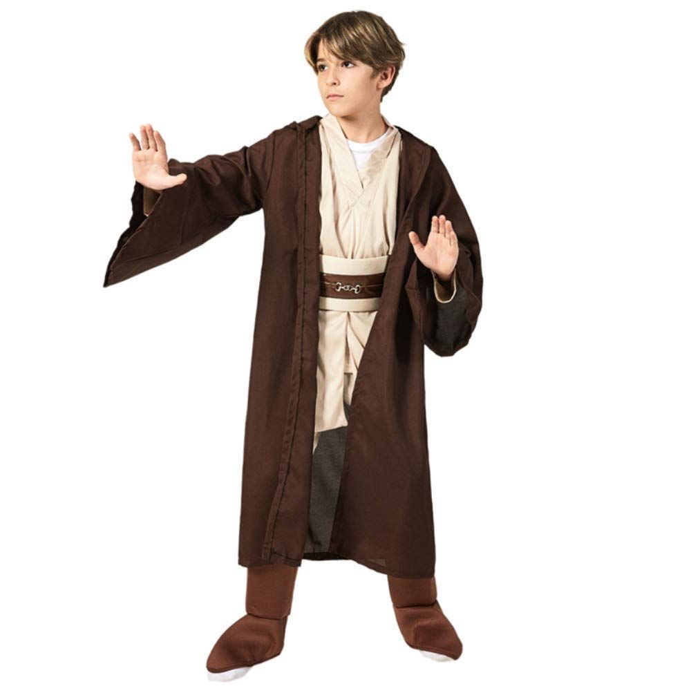 Wars Star Su0026C Live ハロウィンコスチューム　キッズコスチューム　男の子向き　スターウォーズ　コスプレ オビワンコスプレ衣装4点セット　ローブ　マント付　上着　ブーツカバー付ズボン