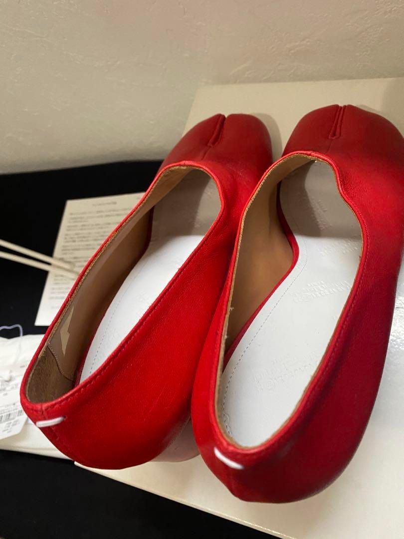 マルジェラ☆パンプス37☆希少レッド☆1回使用 - メルカリ