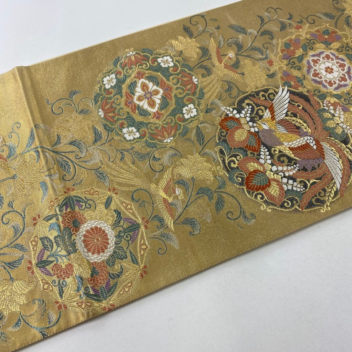 袋帯 秀品 鳳凰 華文 金糸 箔 金色 六通 正絹 【中古】 - メルカリ