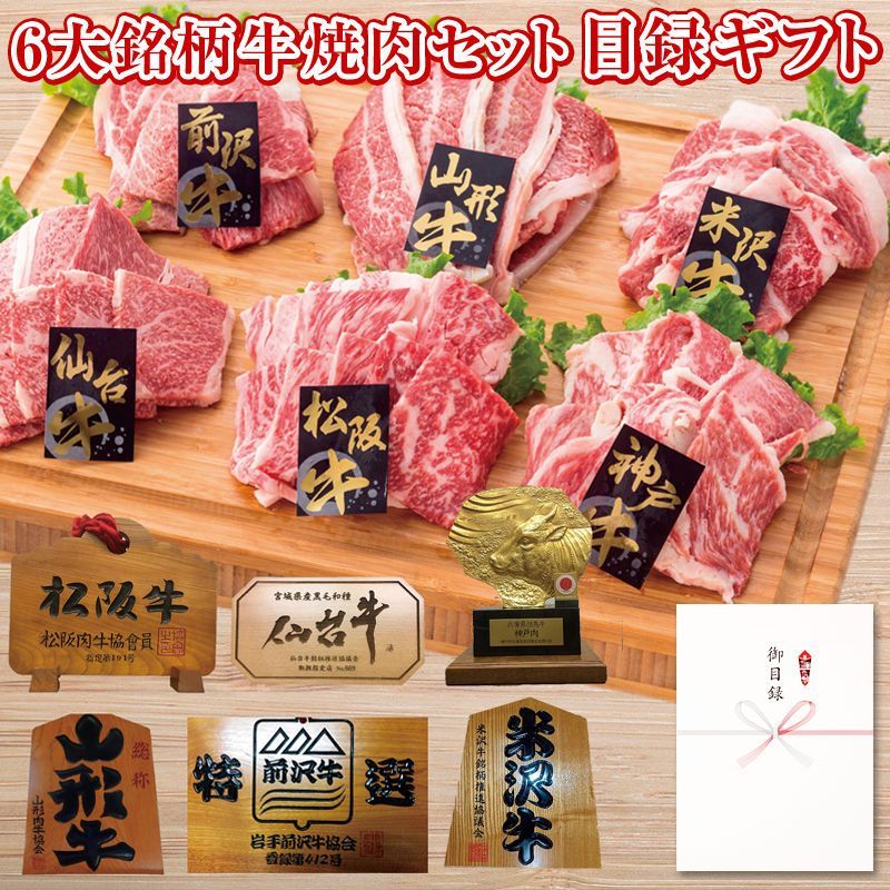景品に最適 パネルスタイル目録ギフト 6大銘柄牛焼肉セット1200g 3225-300