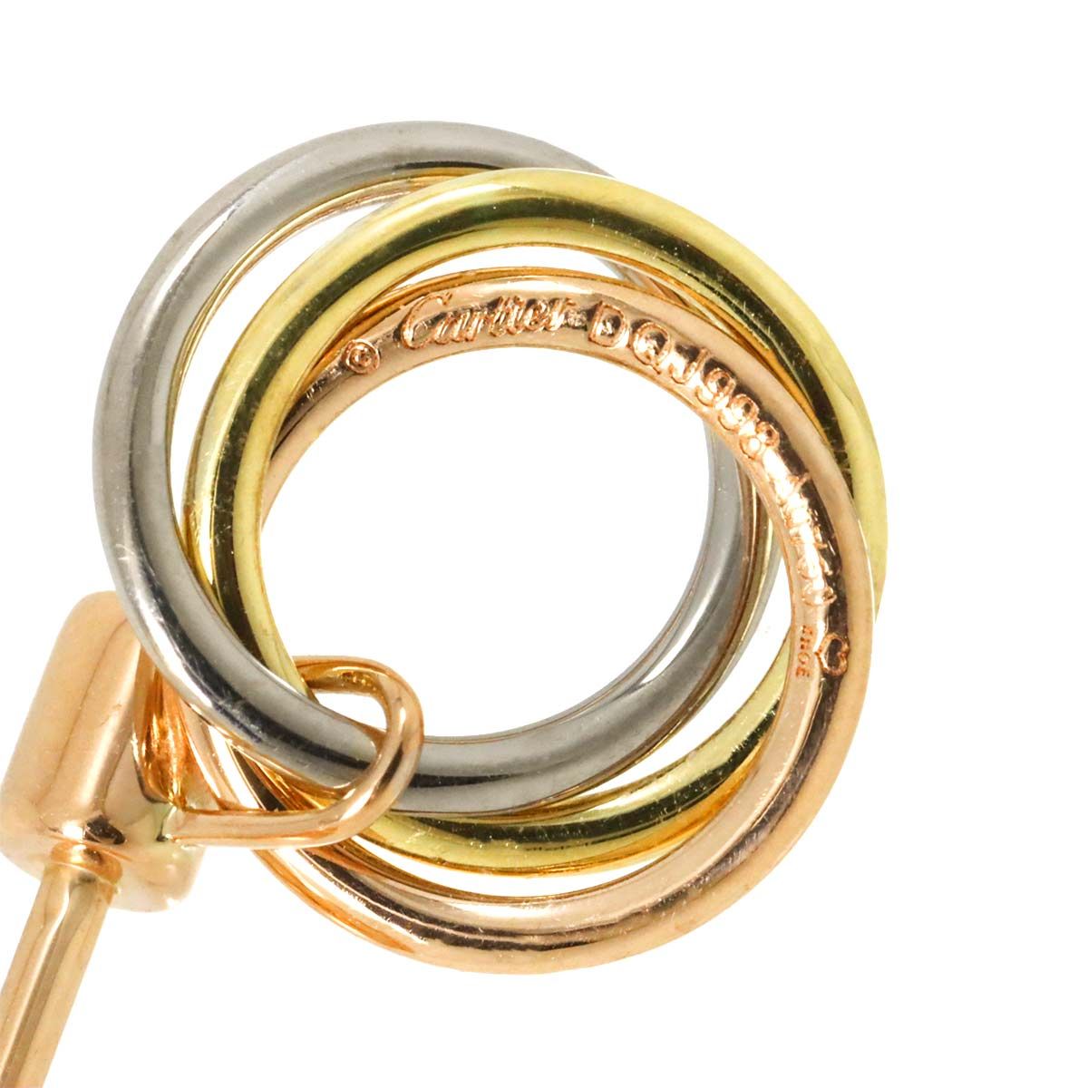 カルティエ Cartier トリニティ ダイヤ ピアス K18 YG WG PG 750