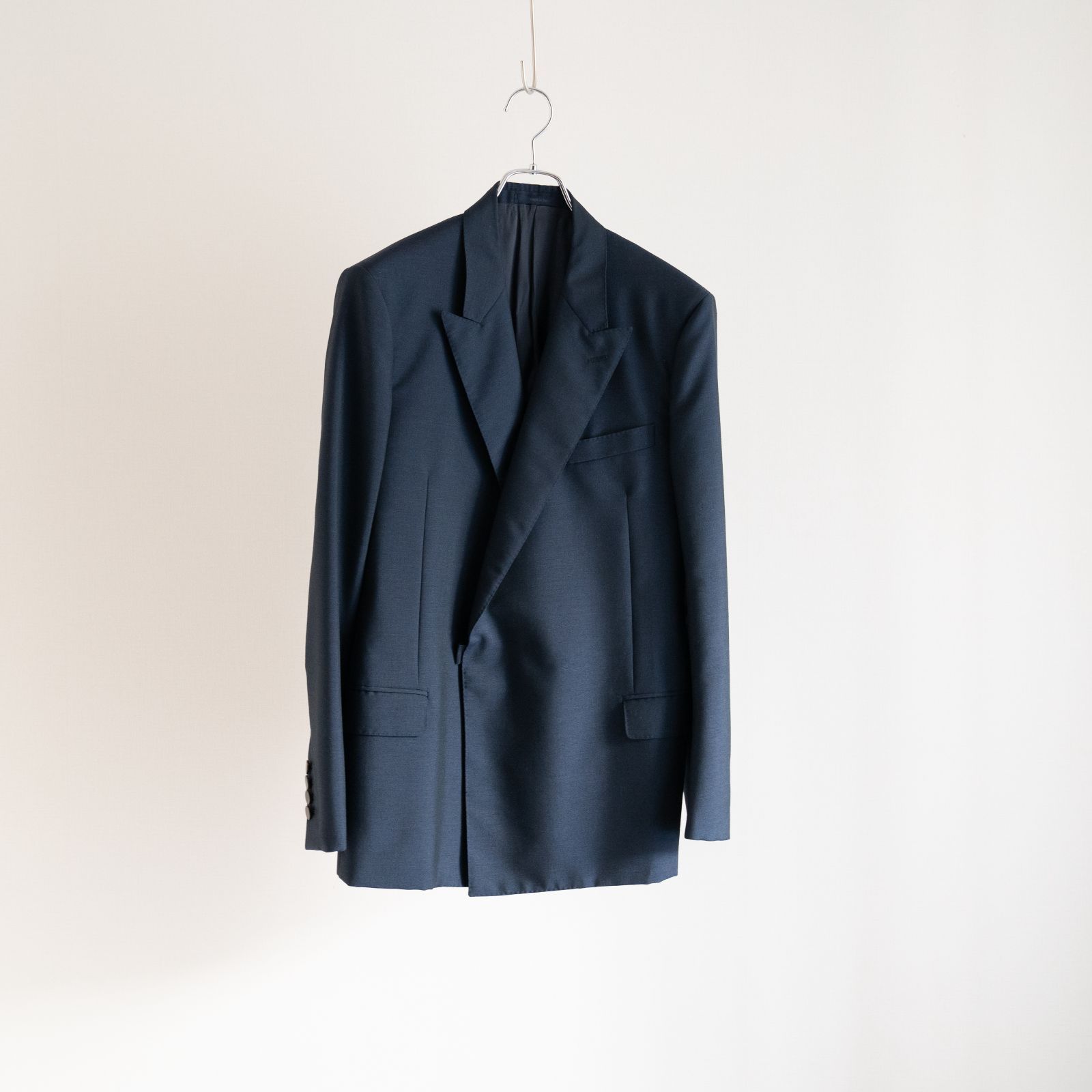 LANVIN 2014SS ダブル テーラードジャケット ウール ネイビー size:48