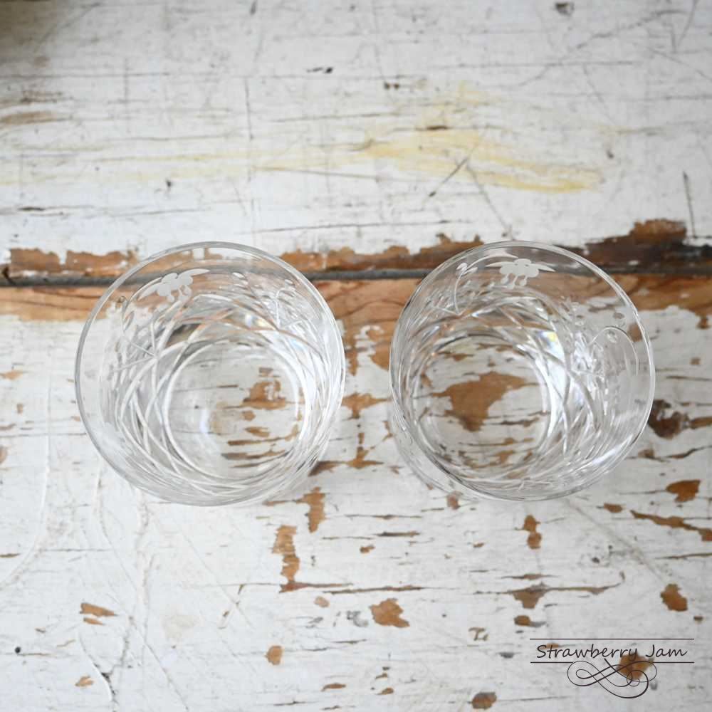 L3710-220 英国アンティーク ケーキスタンド ガラス カットグラス