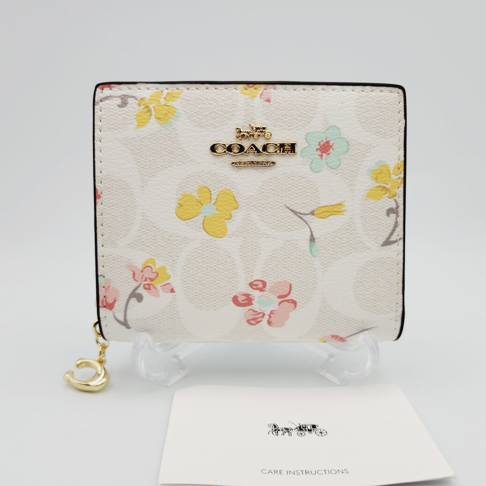 【新品】COACH 財布スナップウォレットシグネチャーキャンバスマイフラワー