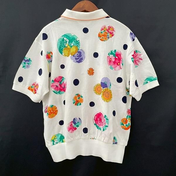 snc レオナールスポーツ LEONARD SPORT ポロシャツ L 白 マルチ 半袖