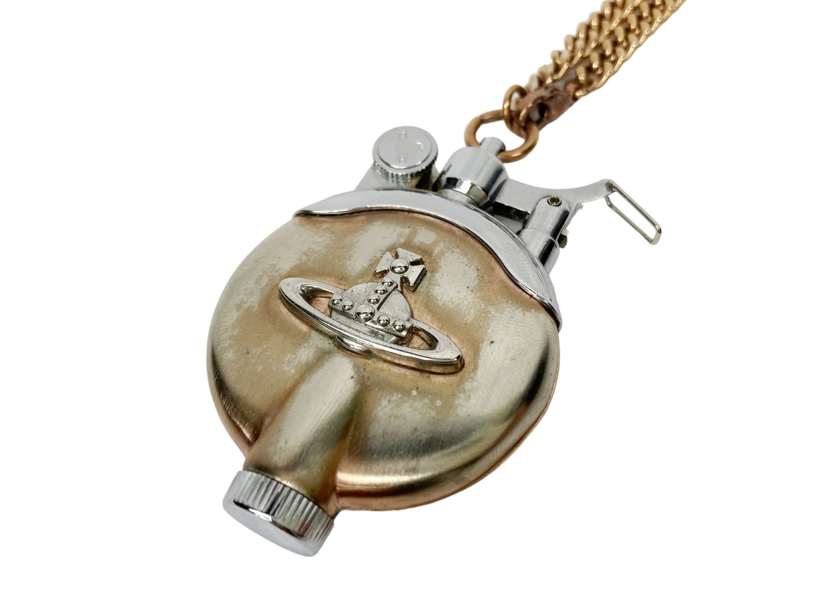 Vivienne Westwood (ヴィヴィアンウエストウッド) メタルORB オーブ チェーン付きオイルライターネックレス シルバー メンズ/028