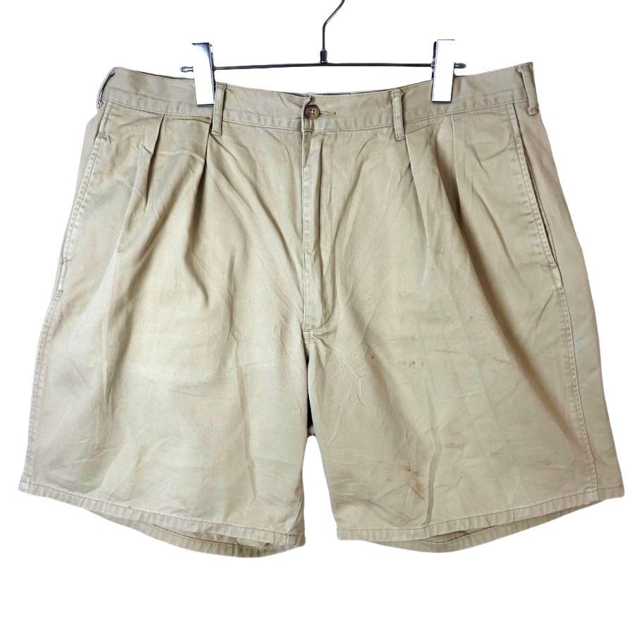 ポロバイラルフローレンPolo by ralph laurenツータックポロチノショーツハーフパンツショートパンツチノパンPOLOCHINO無地ベージュvintageヴィンテージ40816