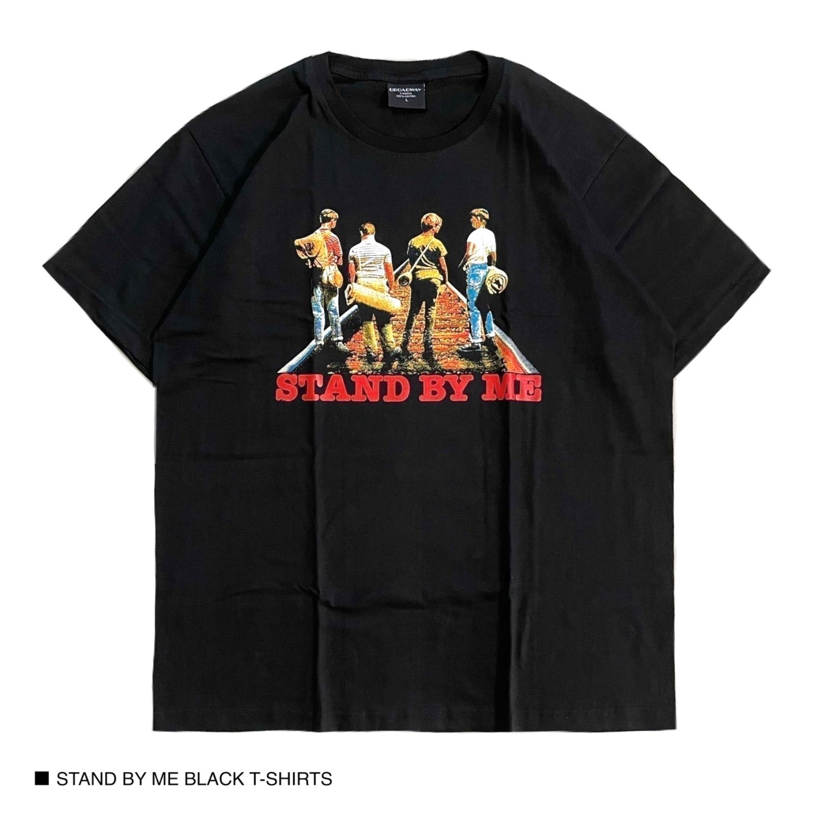 映画プリント 半袖シャツ Lサイズ　スタンドバイミー 海外映画 スタンドバイミー 半袖 Tシャツ ロックT アメカジ