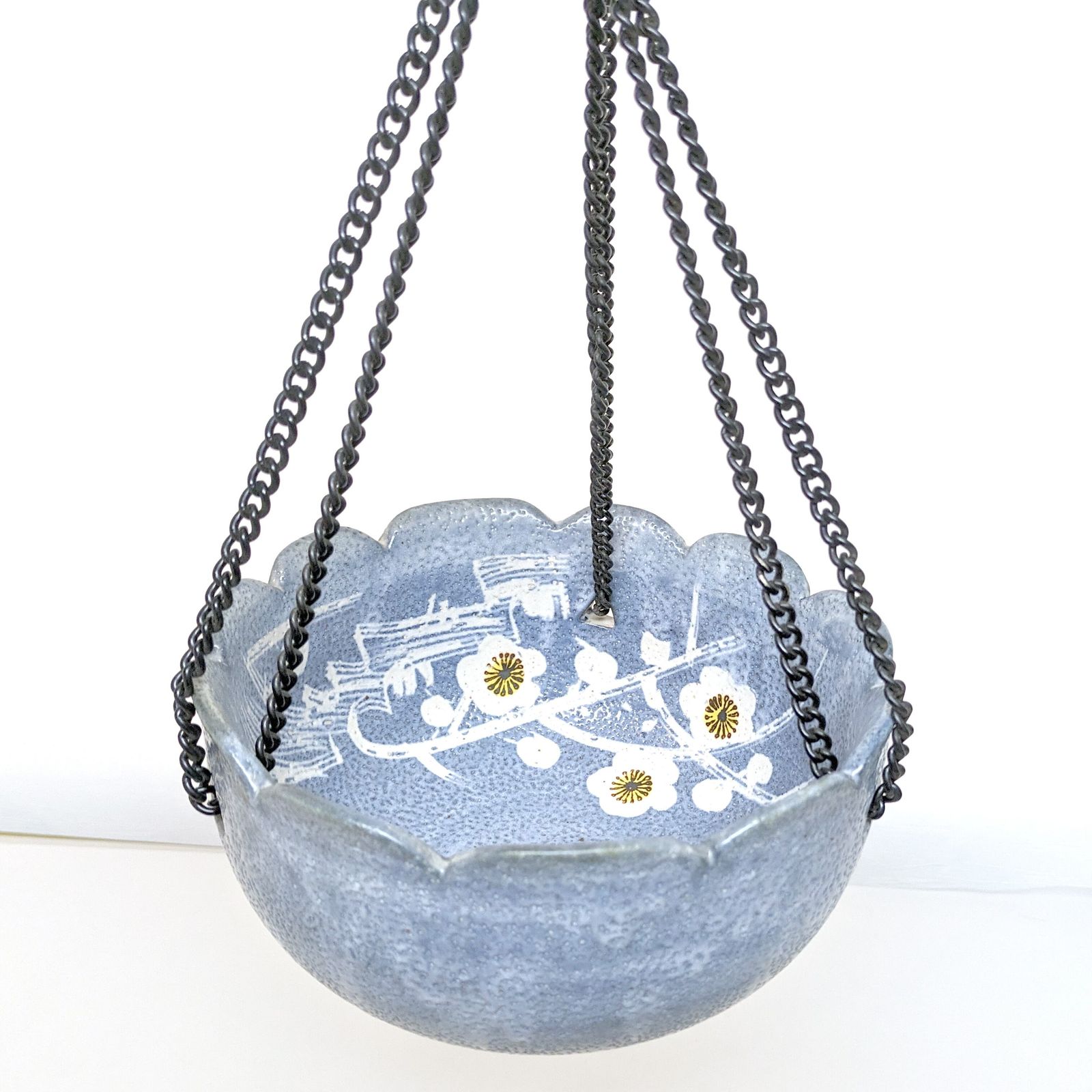 陶 吊り下げ花器 置物 吊下げ花器・フラワーベース・陶磁器・No.230531-20・梱包サイズ80 吊