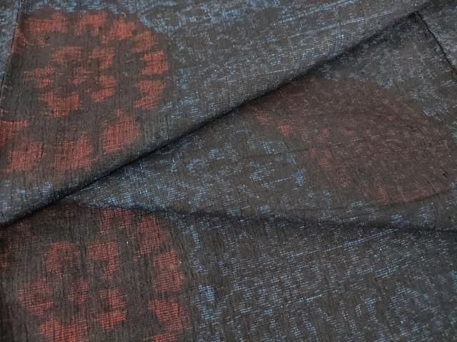 平和屋着物▽上質な紬 単衣 舞花文 正絹 逸品 DAAT9213az