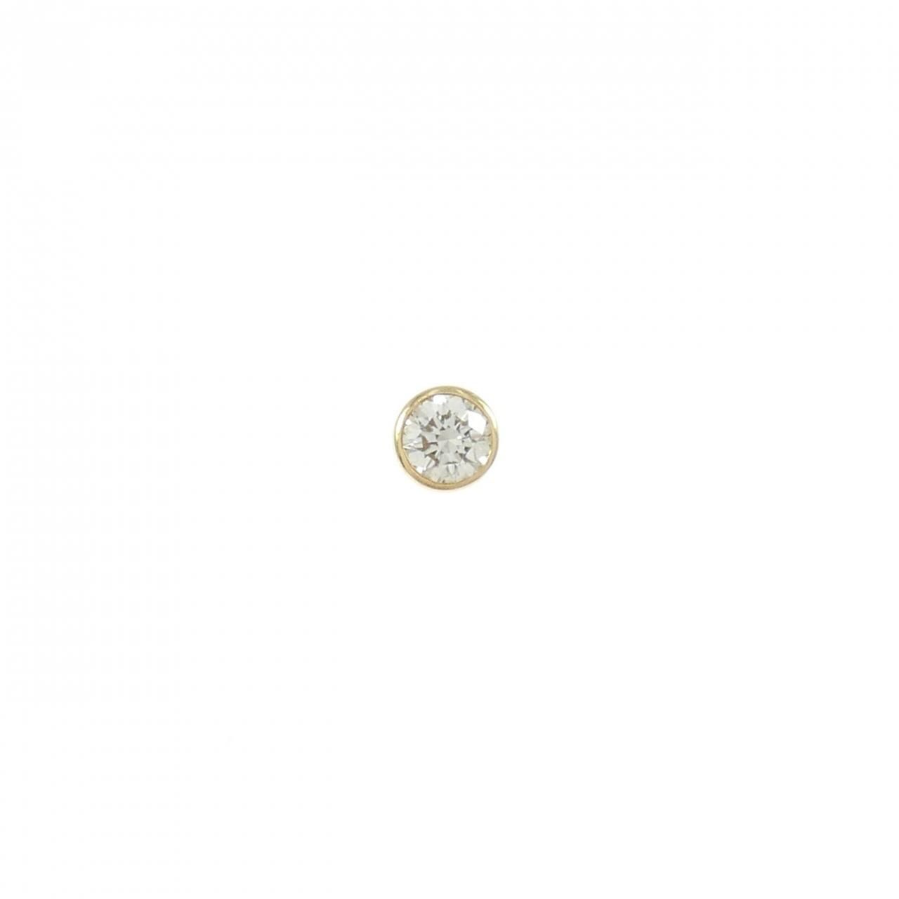 K18YG ソリティア ダイヤモンド ピアス 0.102CT 片耳