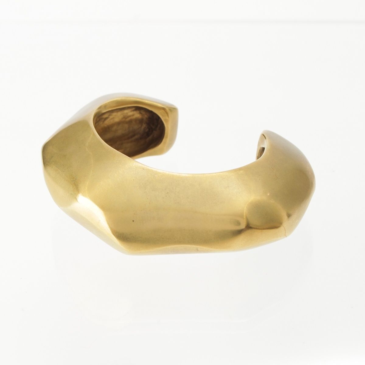 サンローラン ヴィンテージ ロゴ ラウンド カフ バングル ゴールド