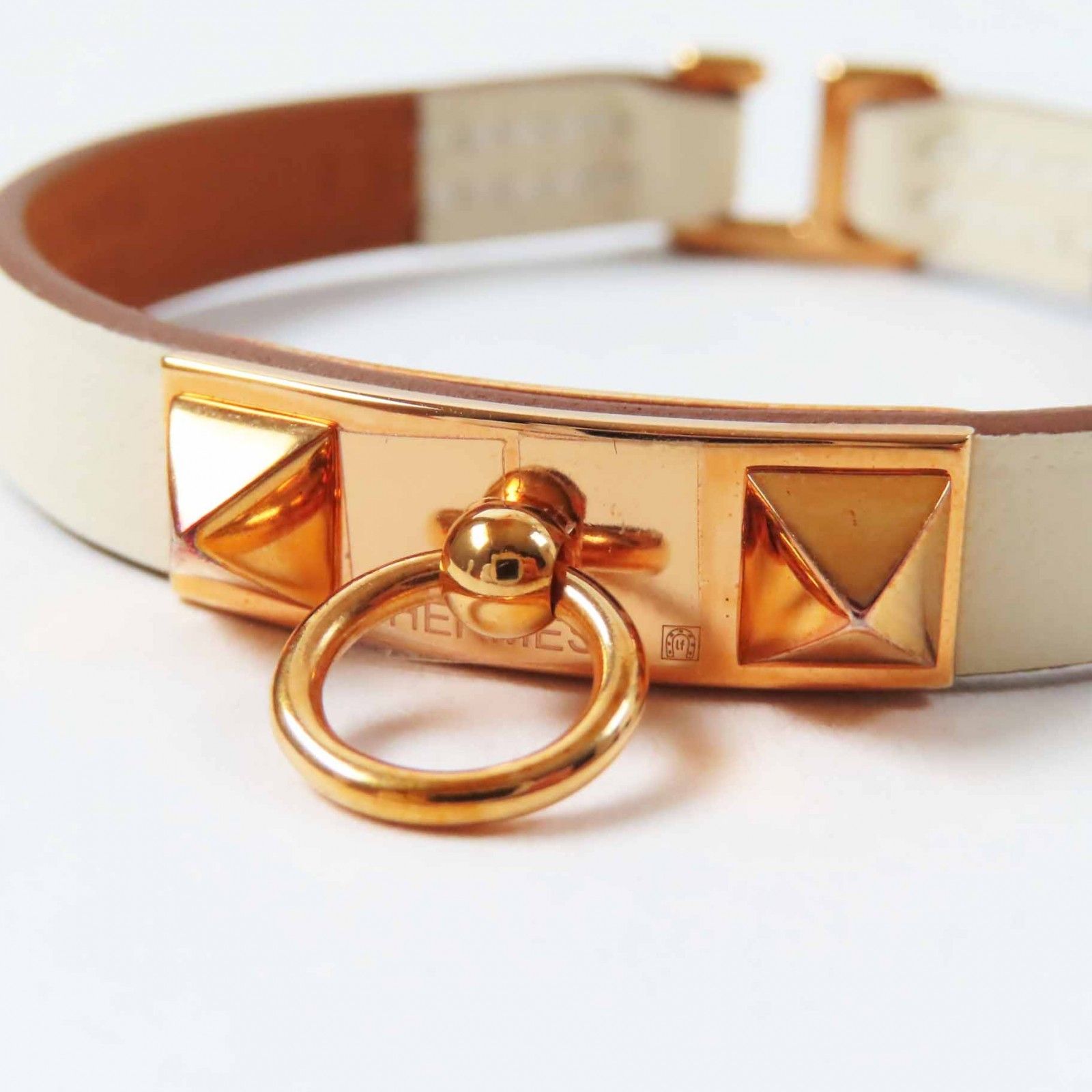未使用品◎HERMES エルメス リヴァルミニ ブレスレット ピンク
