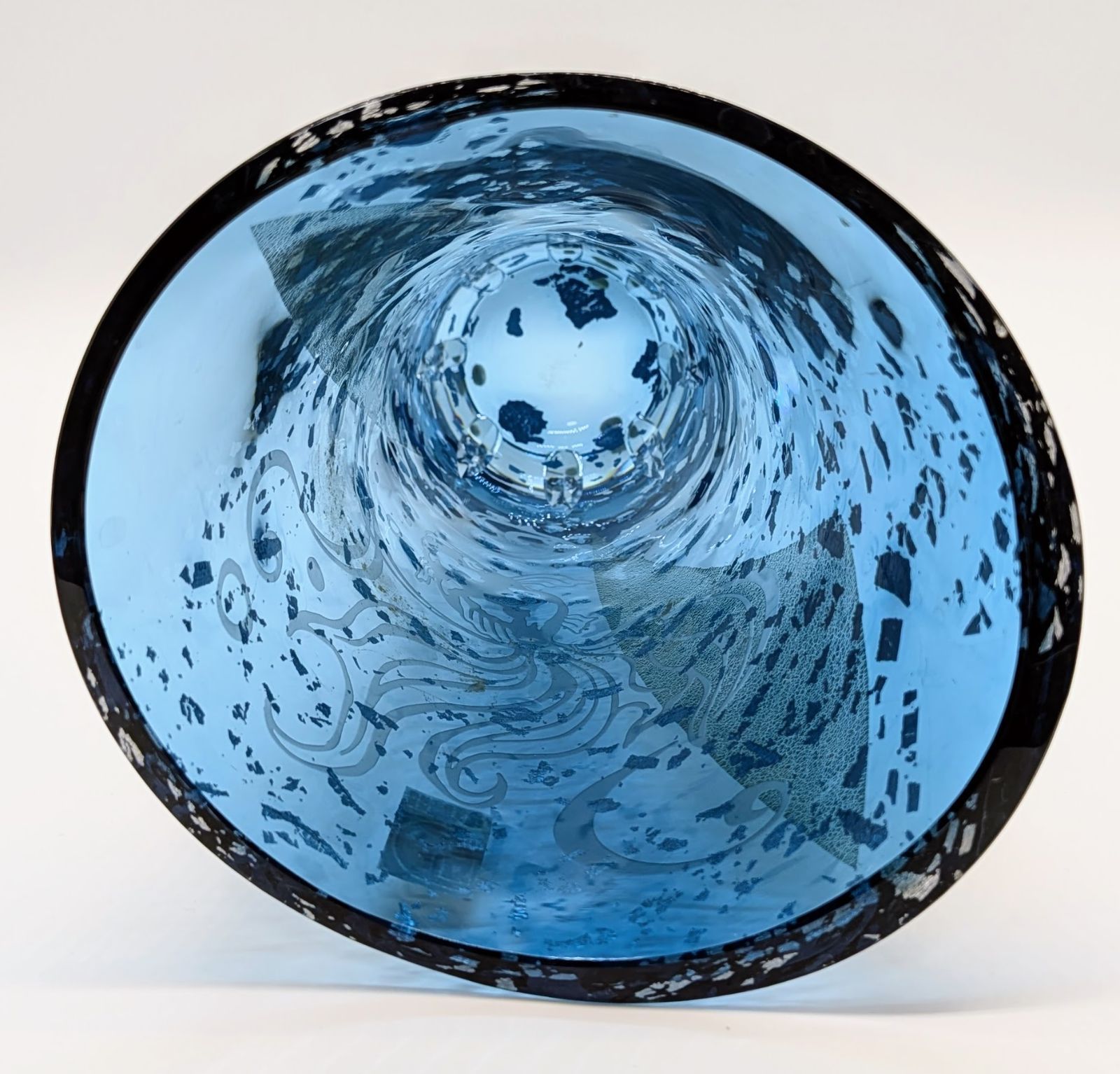 佐々木ガラス 花瓶 青 金線模様 伝統工芸品 東京 日本 - メルカリ