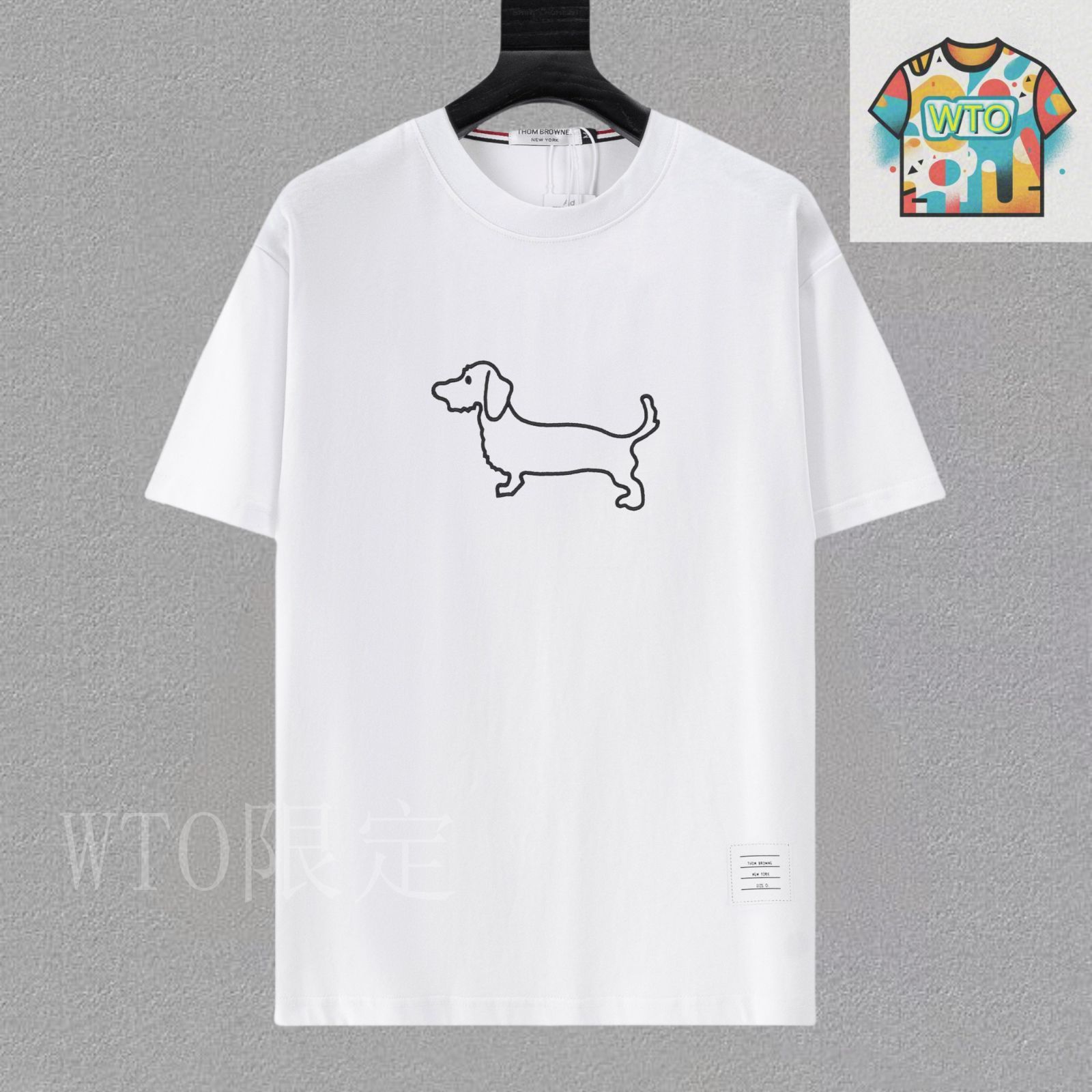 THOM BROWNE★25SS 新作★ ポケット 半袖Tシャツ ライトグレー 今日特価】THOM BROWNE TB 25ss プレミアム刺繍 T シャツ-3