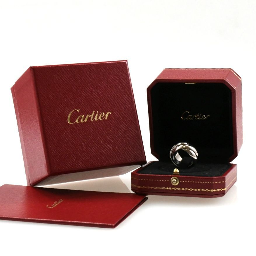 Cartier カルティエ トリニティリング LM ワイド K18WG ホワイト
