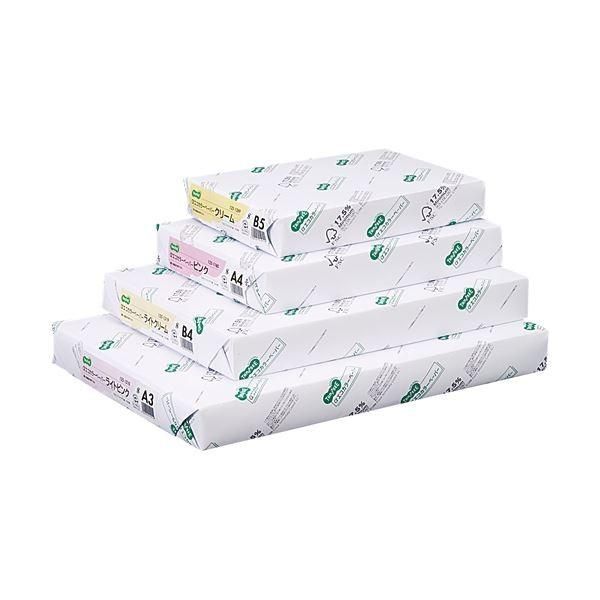 （まとめ）TANOSEE αエコカラーペーパーIIB5 クリーム 1セット(2500枚:500枚×5冊) 〔×2セット〕