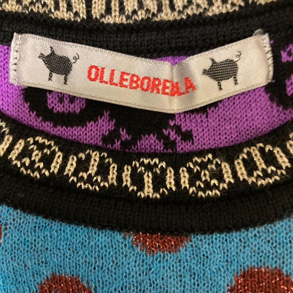 良品 OLLEBOREBLA ALBEROBELLO オレボレブラ アルベロベロ ぶたさん マルチパターンニット プルオーバー セーター マルチカラー レディース 古着 中古 ALBEROBELLO - 良品 OLLEBOREBLA ALBEROBELLO オレボレブラ