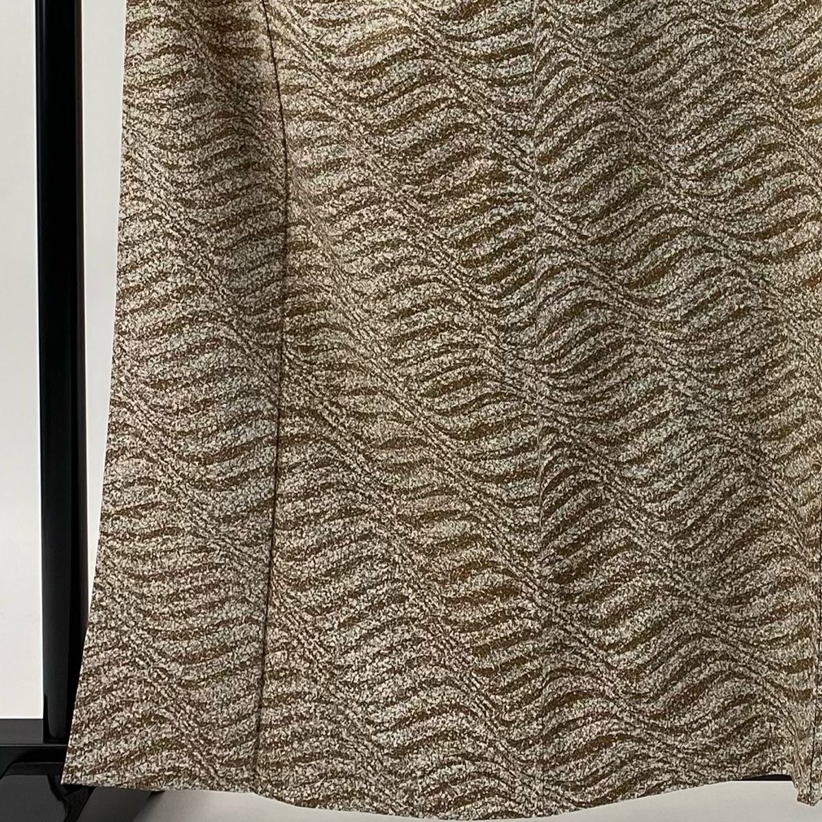 小紋 身丈161cm 裄丈65cm M 単衣 幾何学模様 茶色 正絹 秀品