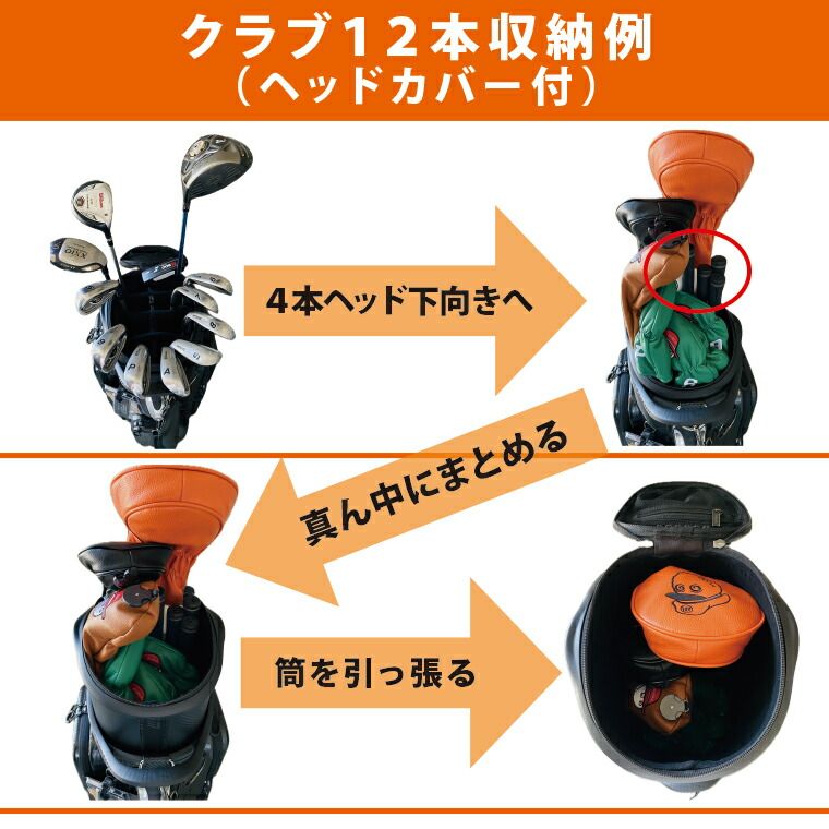 専用フード付き】キャスター付きゴルフクラブ収納バッグ！（ブラック