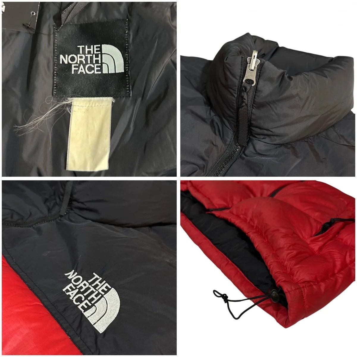 92年 THE NORTH FACE 初期 ヌプシジャケット ダウンジャケット 赤黒 L 