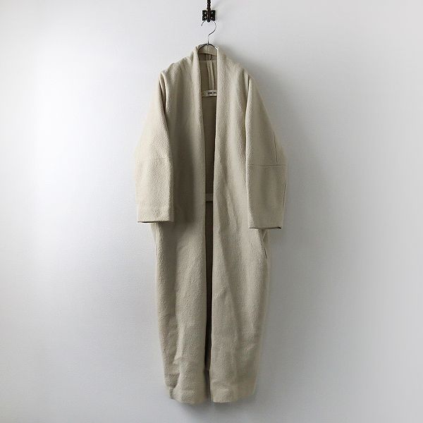 evam eva プレスウールローブコート アイボリー