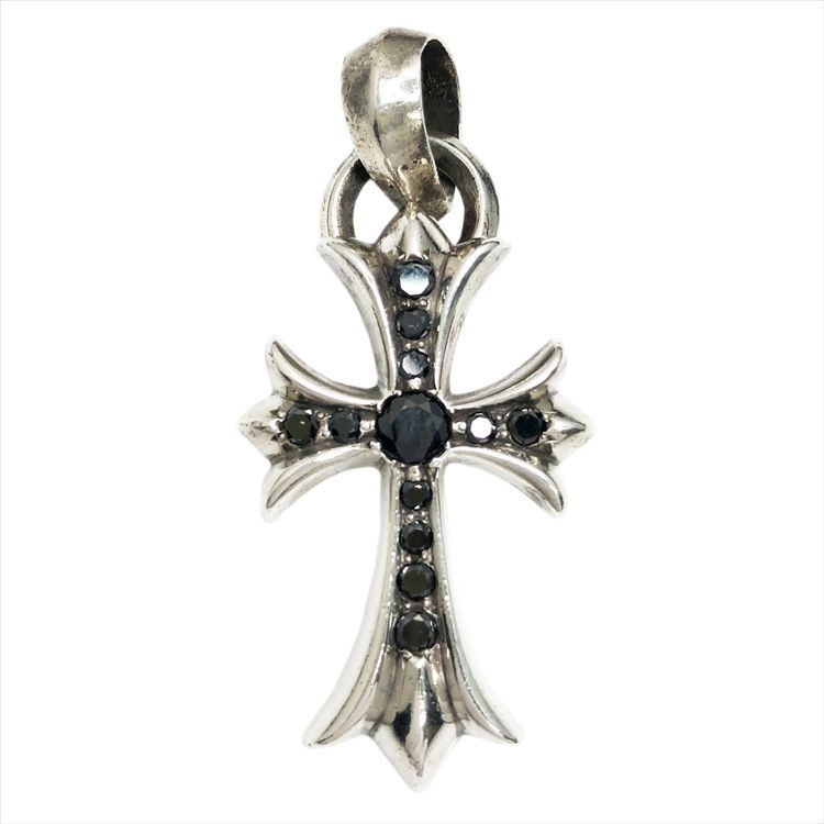 Chrome HeartsスモールCHクロスベイルパヴェ ダイヤペンダントトップ