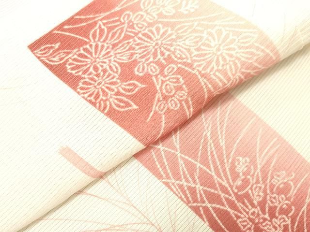 平和屋着物＊夏物 小紋 絽 枝葉文 正絹 逸品 DAAW0088op